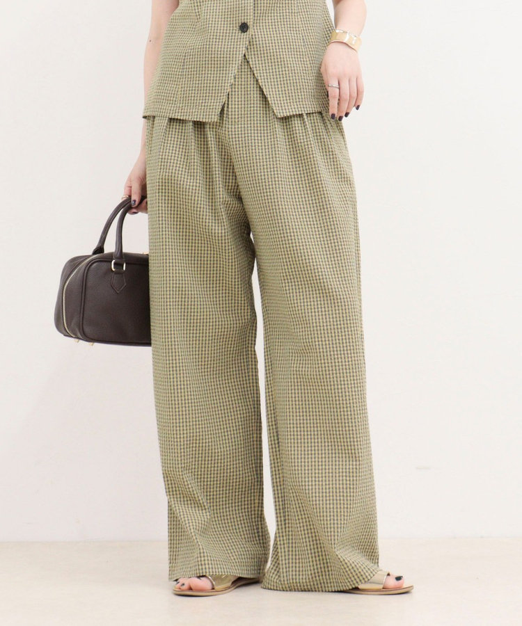 ［WEB限定 SPECIAL SALE！］《セットアップ対応》ギンガム/無地タックパンツ