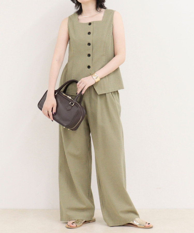 ［WEB限定 SPECIAL SALE！］《セットアップ対応》ギンガム/無地タックパンツ