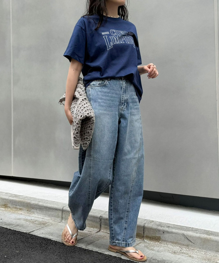 ライトオンス切替ワイドデニムパンツ