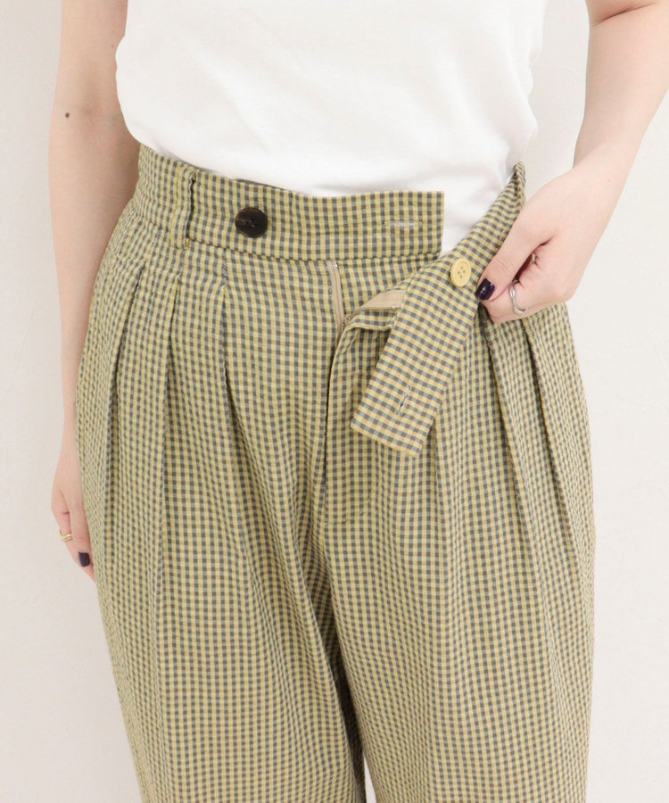 ［WEB限定 SPECIAL SALE！］《セットアップ対応》ギンガム/無地タックパンツ
