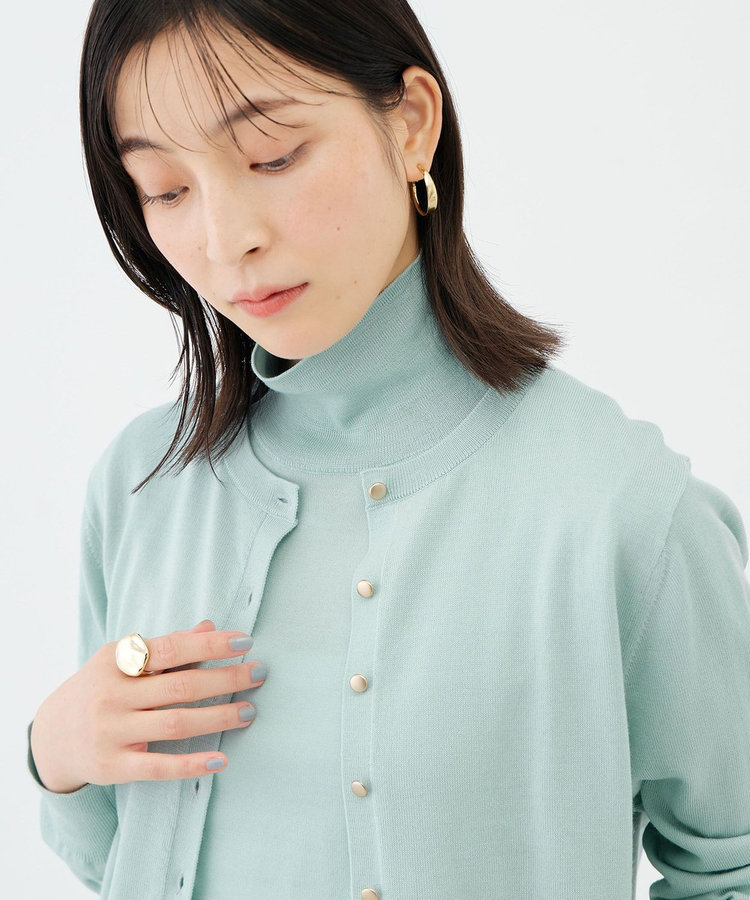 《抗ピリング/手洗い可能》ウール100クルーネックカーディガン