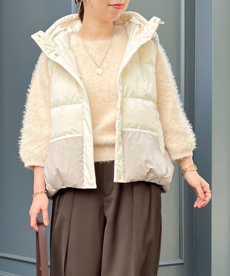 エアリーフードピュアダウンベスト（5-0819-6-04-003）｜MICO COULIER