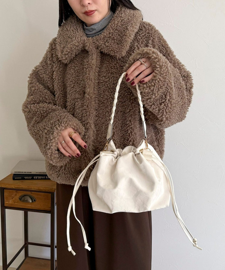 三つ編みハンドル巾着バッグ（5-0121-6-32-109）｜fredy emue(フレディ