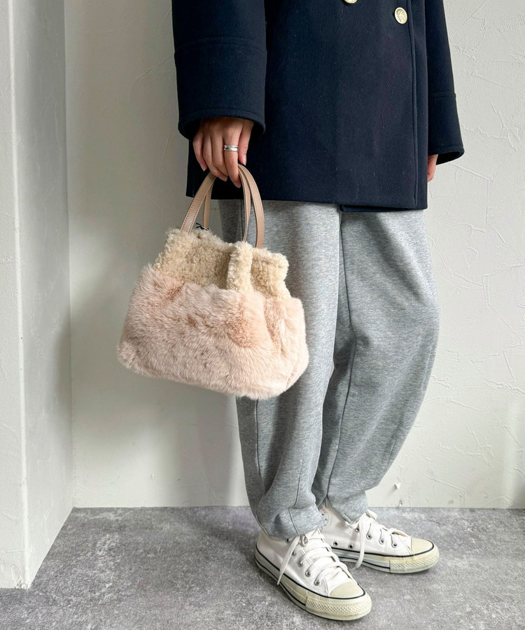 ミックスファー2WAYトートバック（4-0514-6-32-101）｜fredy emue