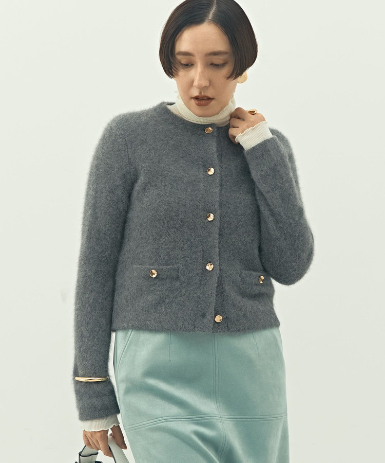 ヘアリークルーネックニットジャケット（5-0035-6-02-016）｜NOLLEY'S