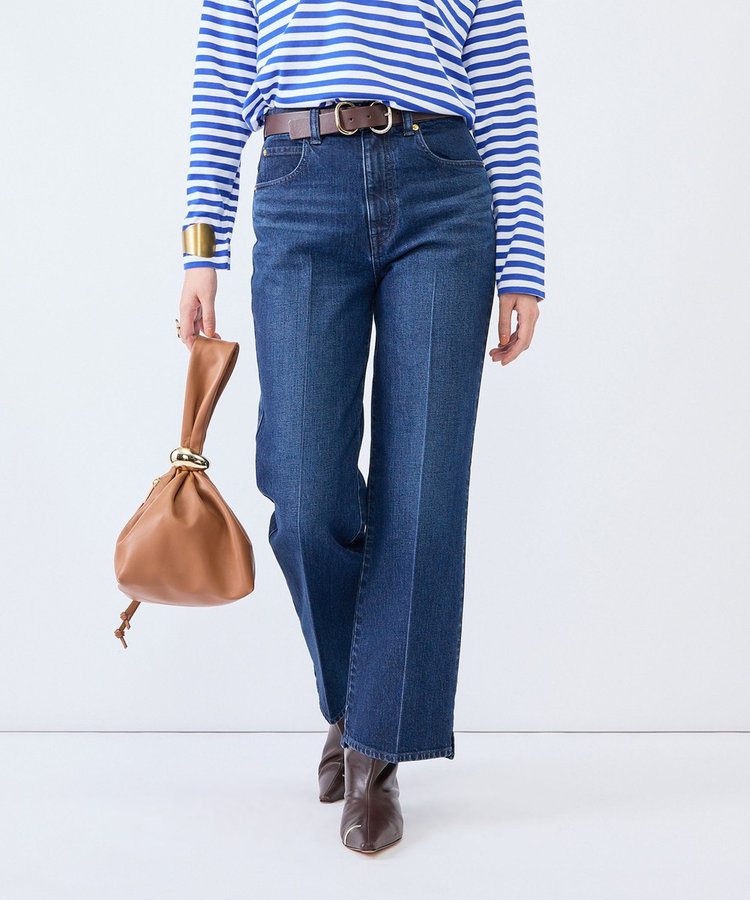 《5サイズ展開》【RM denim】センタープレス裾デザインデニム