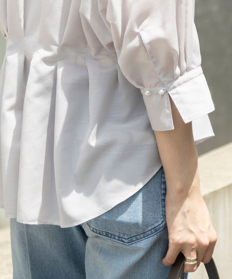 ［WEB限定 SPECIAL SALE！］《接触冷感》【BECシリーズ】ウォッシャブルシアースキッパータック半袖ブラウス