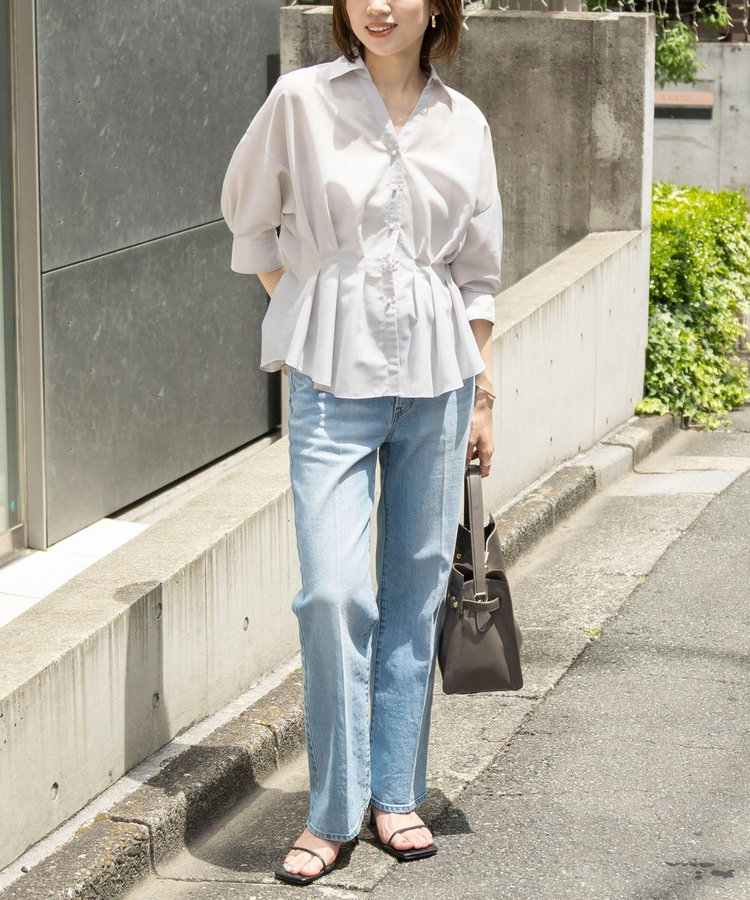 ［WEB限定 SPECIAL SALE！］《接触冷感》【BECシリーズ】ウォッシャブルシアースキッパータック半袖ブラウス