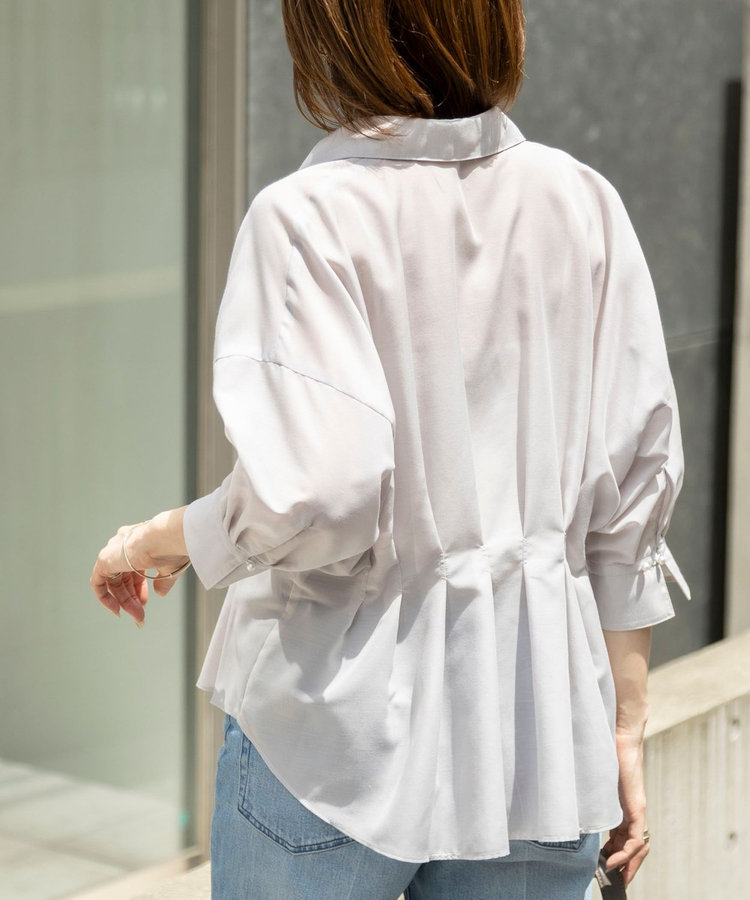 ［WEB限定 SPECIAL SALE！］《接触冷感》【BECシリーズ】ウォッシャブルシアースキッパータック半袖ブラウス