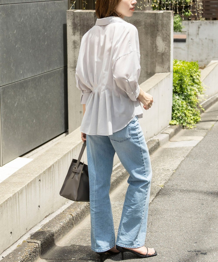 ［WEB限定 SPECIAL SALE！］《接触冷感》【BECシリーズ】ウォッシャブルシアースキッパータック半袖ブラウス