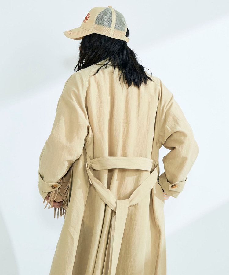 【WEB限定 GW SPECIAL PRICE】【2サイズ展開/春アウター】リネン混タンブラーステンカラーコート
