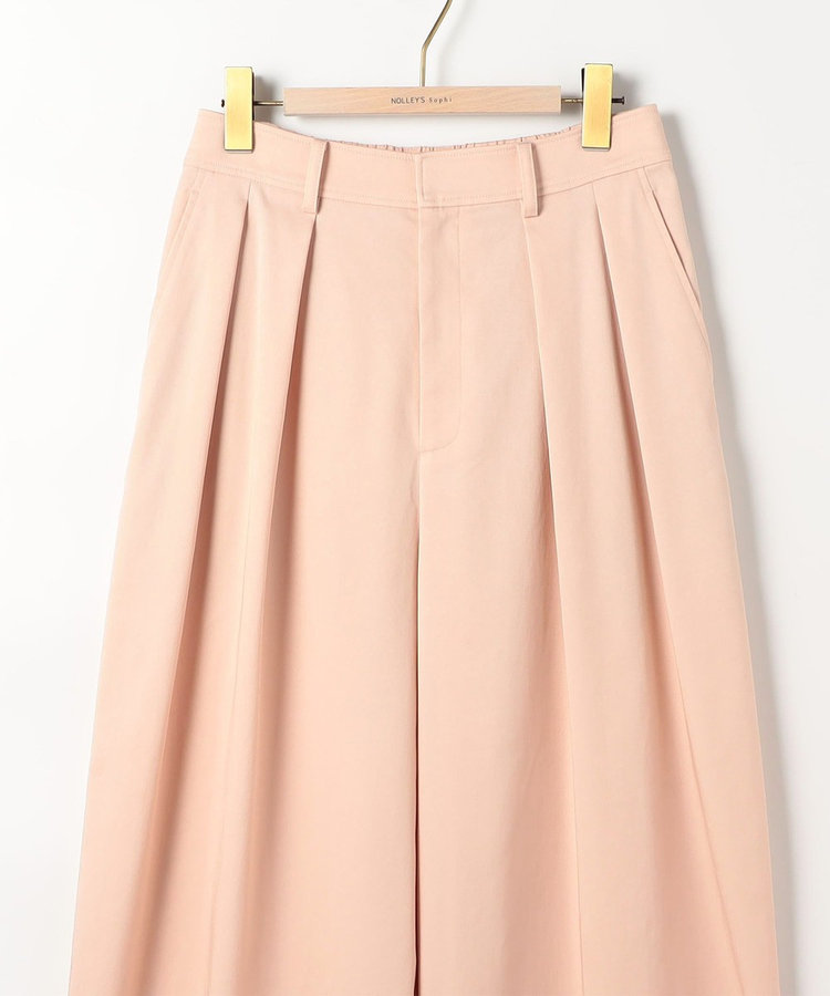 《セットアップ対応》ウォッシャブルバイオツイルタックワイドパンツ