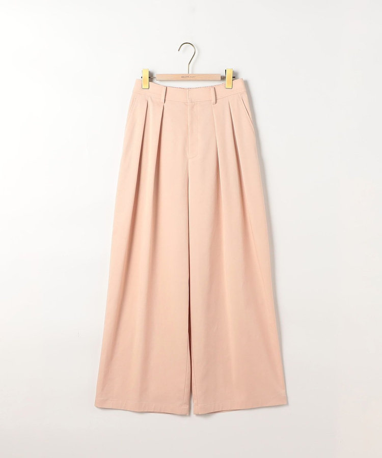 《セットアップ対応》ウォッシャブルバイオツイルタックワイドパンツ