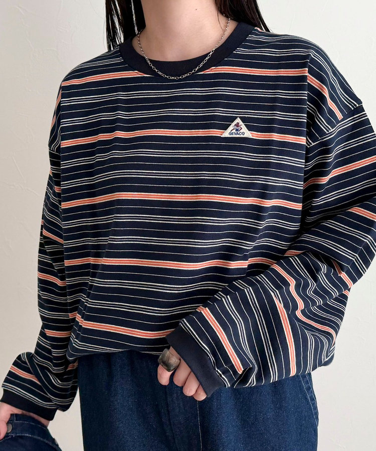【GEVACO/ゲバコ】ボーダー天竺ベーシックロングスリーブTシャツ
