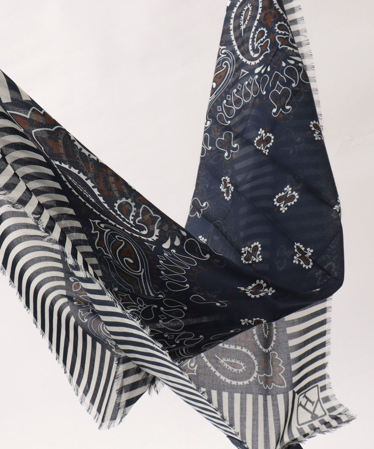 《HERNO》PAISLEY PRINT SCARF ペイズリープリント コットンスカーフ 26SS