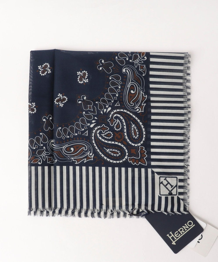 《HERNO》PAISLEY PRINT SCARF ペイズリープリント コットンスカーフ 26SS