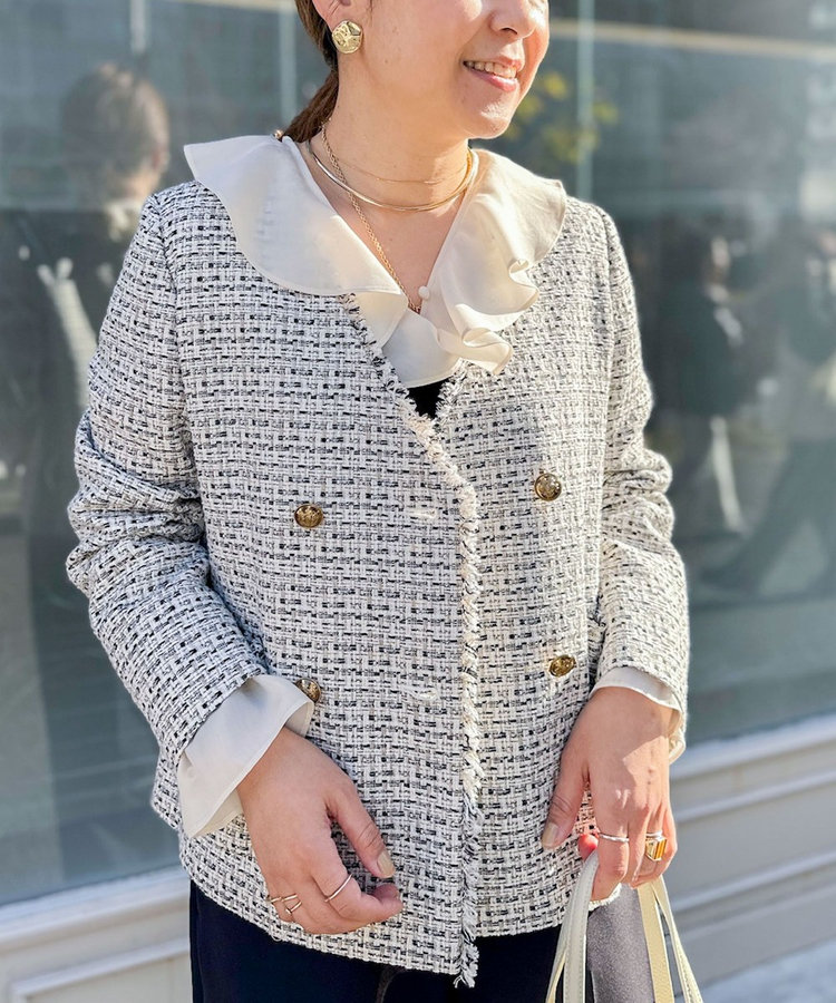 プリペラツイードVネックジャケット（5-0035-1-05-004）｜NOLLEY 