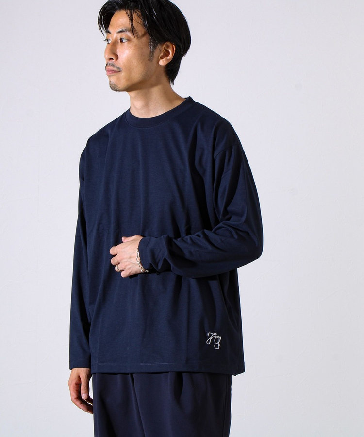【MARUDE COTTON】ロープ刺繍Ｔ ロングスリーブ