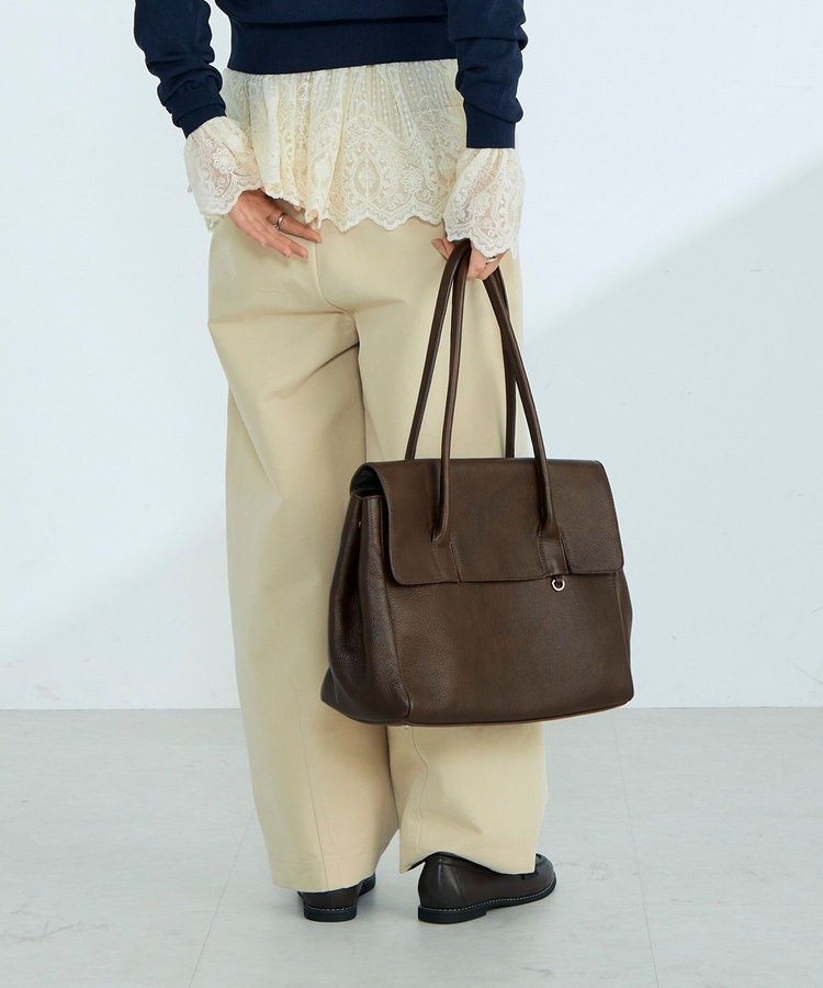 【WEB限定 GW SPECIAL PRICE】【@sora_522m企画/本革/A4サイズ対応】フラップデザインレザーバッグ
