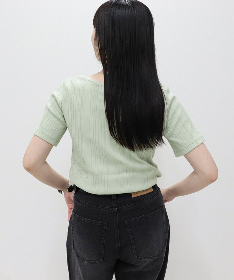 ［WEB限定 SPECIAL SALE！］ランダムテレコ5分袖Tシャツ