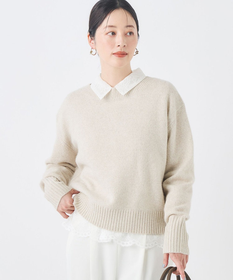《手洗い可能》へアリーラメボートネックプルオーバー