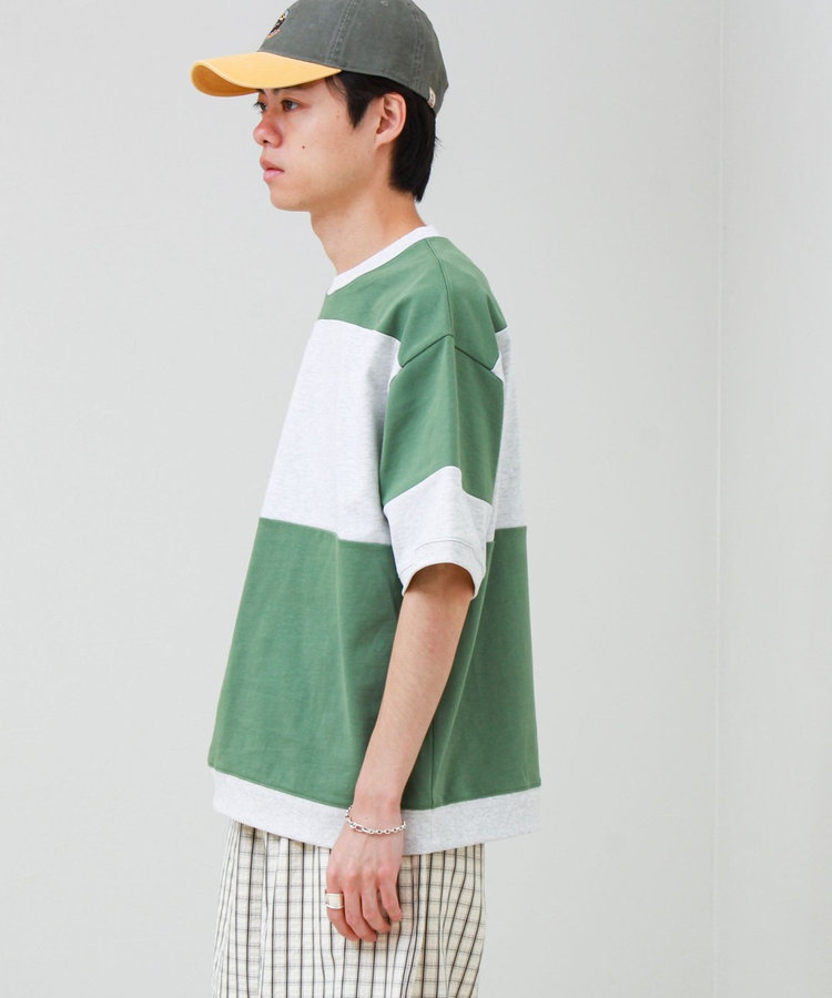 【バックプリントが映える】切り替え GOODNESS オーバーストライプ Tシャツ