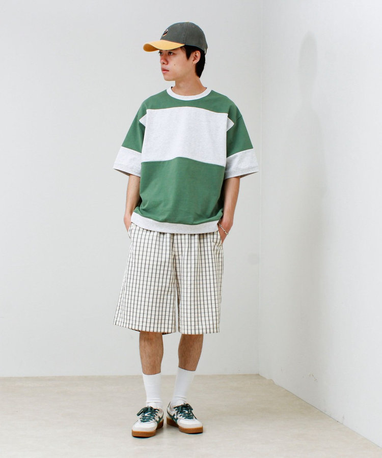 【バックプリントが映える】切り替え GOODNESS オーバーストライプ Tシャツ