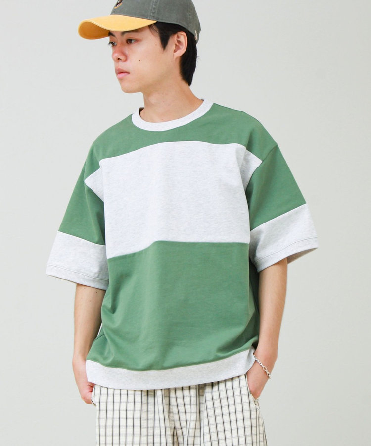 【バックプリントが映える】切り替え GOODNESS オーバーストライプ Tシャツ