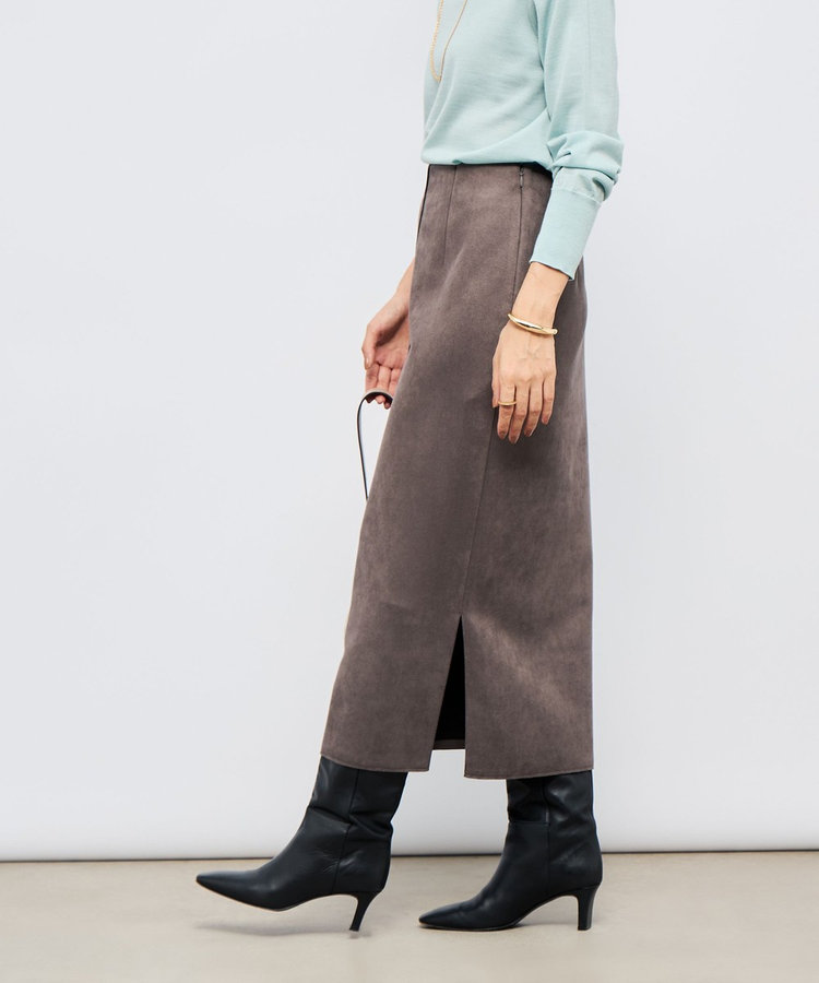 ウォッシャブルスエードダンボールタイトスカート（5-0030-6-06-004