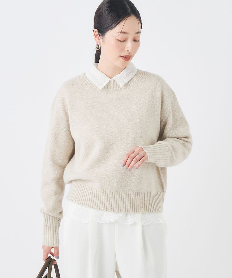 《手洗い可能》へアリーラメボートネックプルオーバー