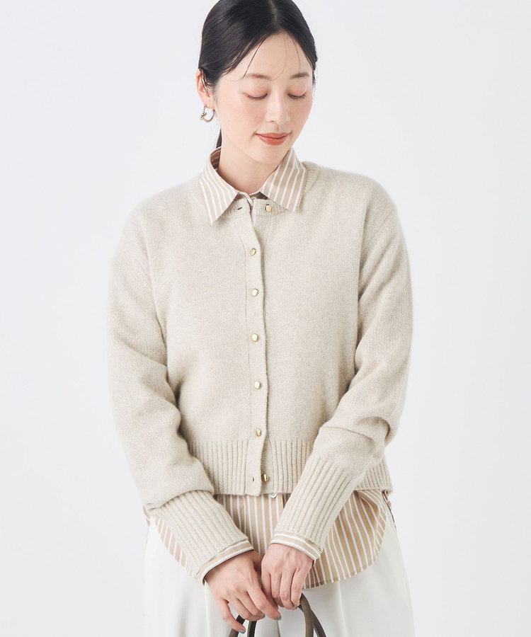 《手洗い可能》へアリーラメクルーネックカーディガン