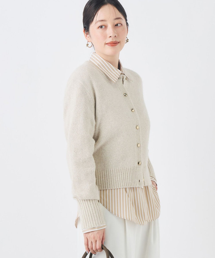 《手洗い可能》へアリーラメクルーネックカーディガン