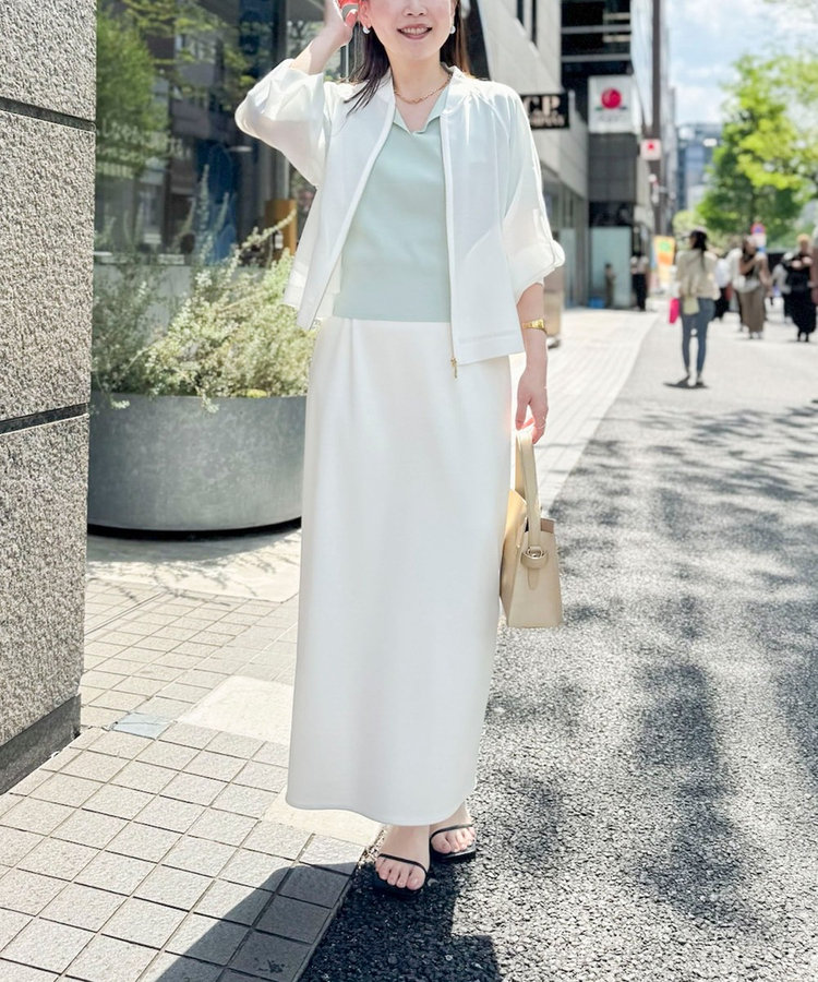 《セットアップ対応》ウォッシャブルマルチファンクションタイトスカート