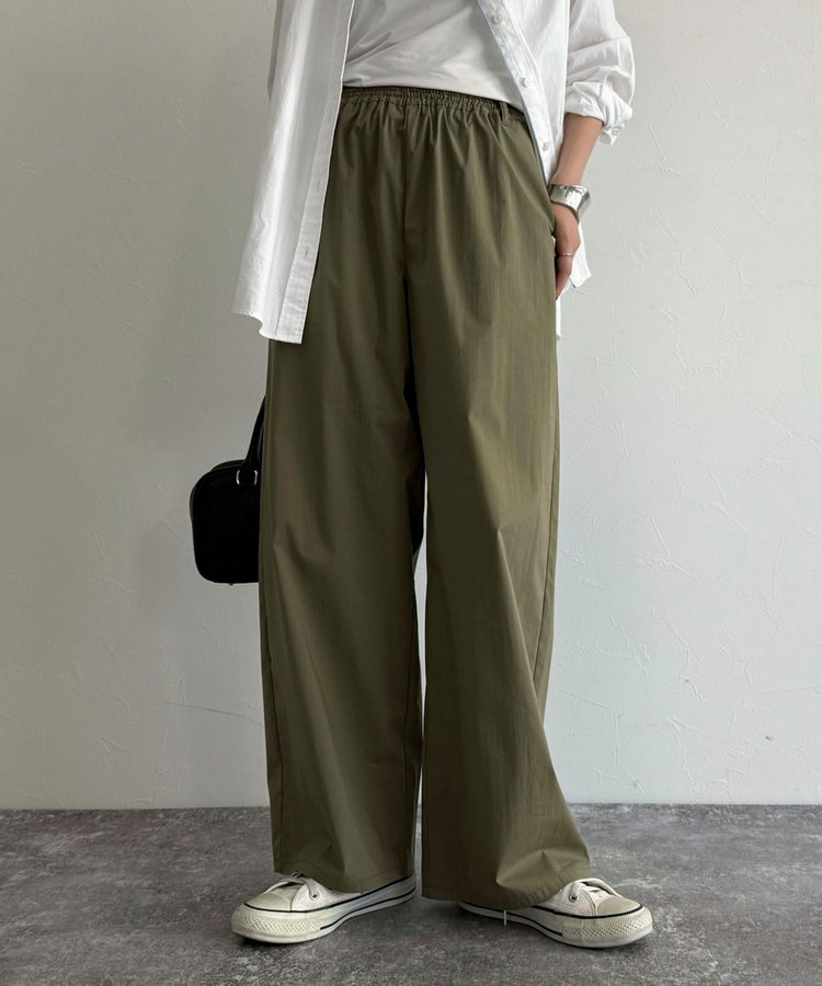コットンナイロンストレッチセミワイドパンツ（5-0021-2-29-009  