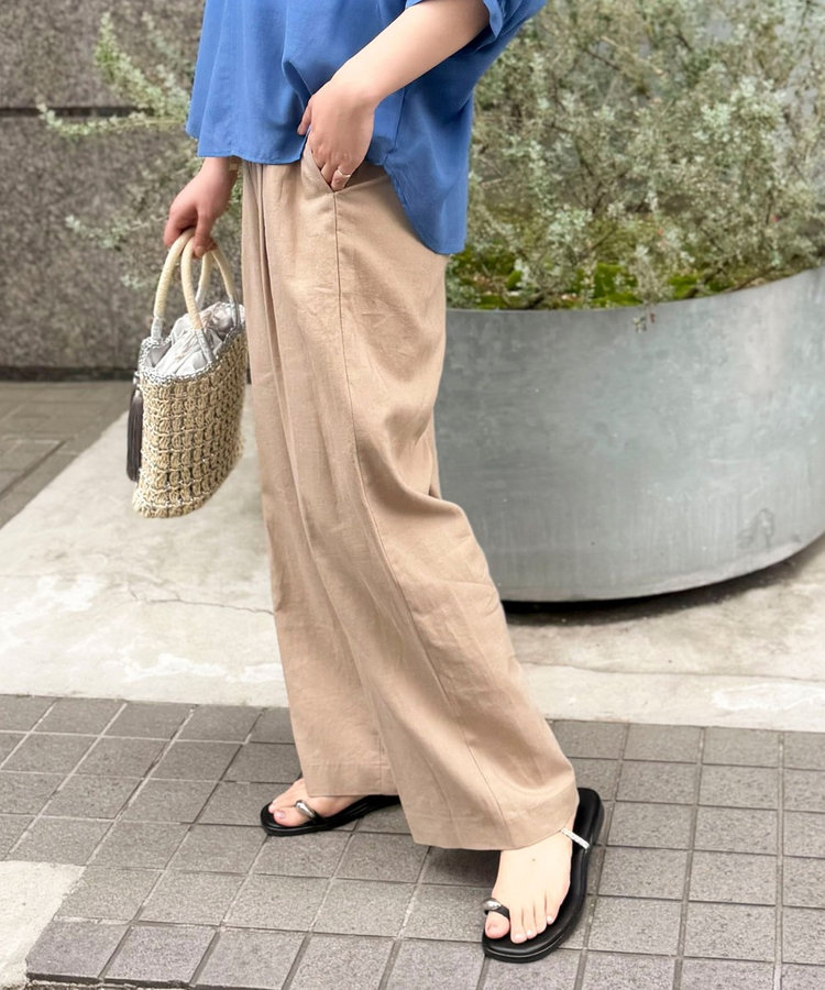 リネン混パンツ