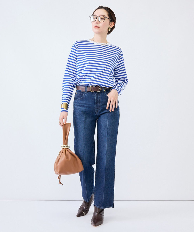 《5サイズ展開》【RM denim】センタープレス裾デザインデニム