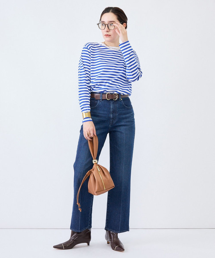 《5サイズ展開》【RM denim】センタープレス裾デザインデニム