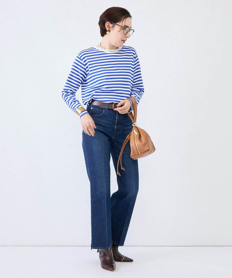 《5サイズ展開》【RM denim】センタープレス裾デザインデニム