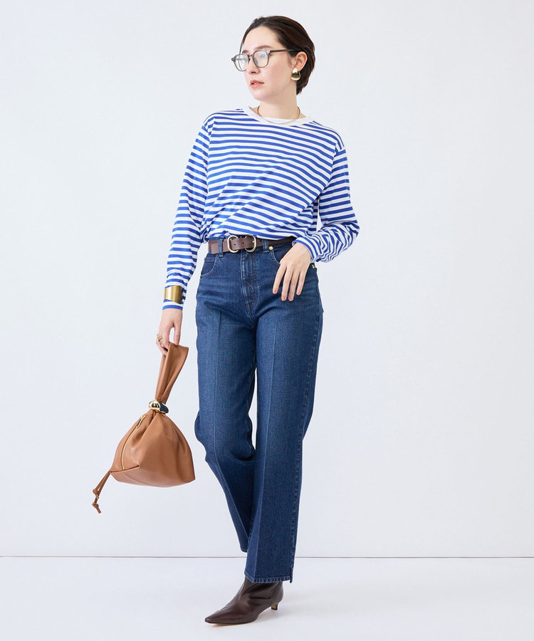 《5サイズ展開》【RM denim】センタープレス裾デザインデニム