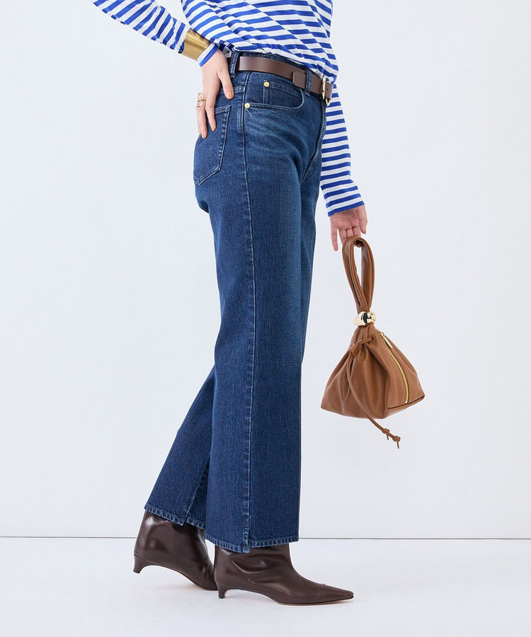《5サイズ展開》【RM denim】センタープレス裾デザインデニム