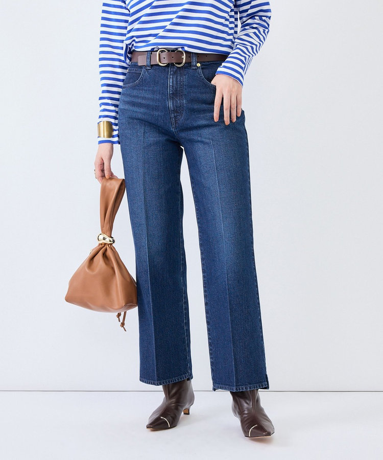 《5サイズ展開》【RM denim】センタープレス裾デザインデニム