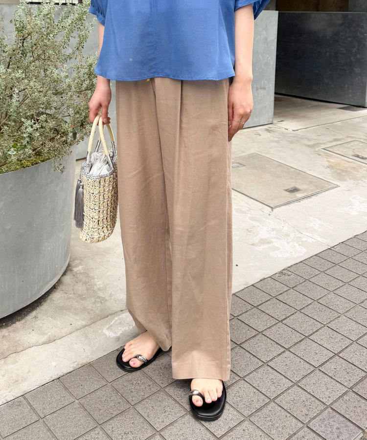 リネン混パンツ