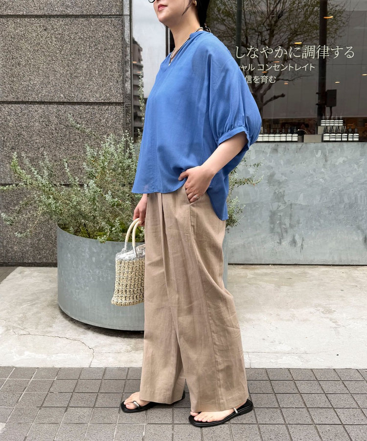 リネン混パンツ