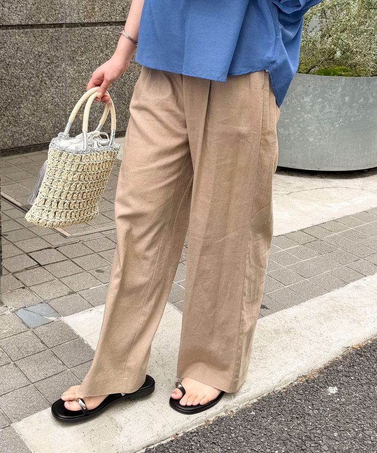 リネン混パンツ