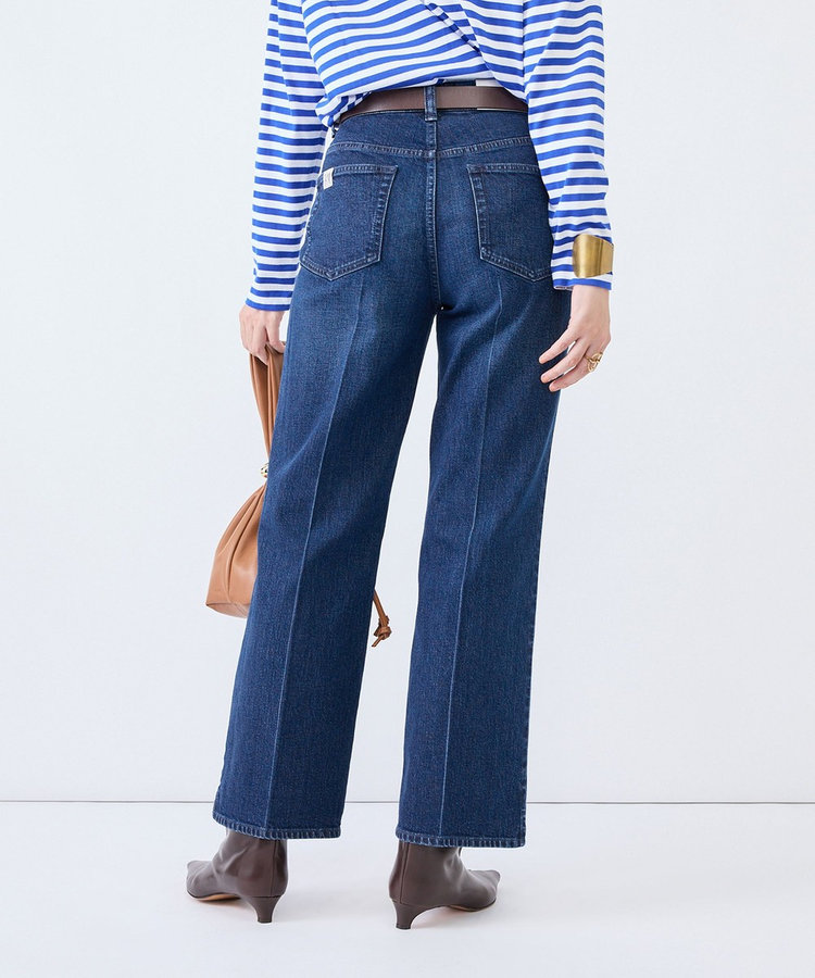 《5サイズ展開》【RM denim】センタープレス裾デザインデニム