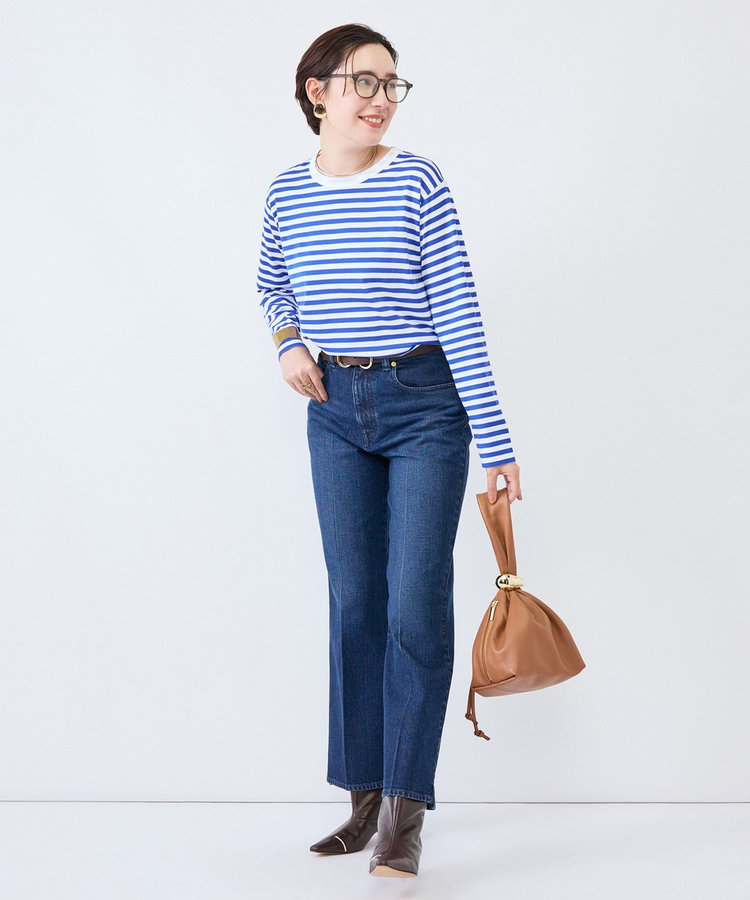 《5サイズ展開》【RM denim】センタープレス裾デザインデニム