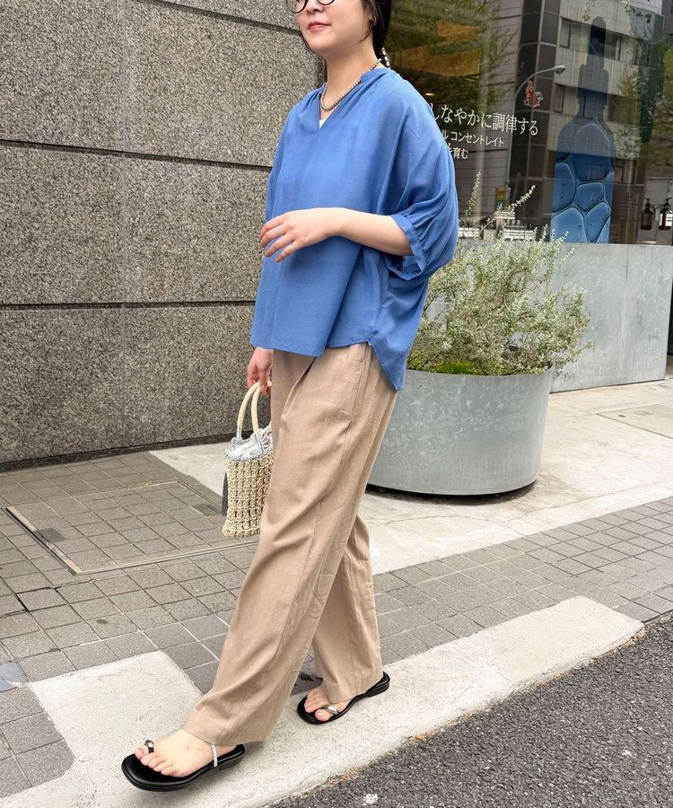 リネン混パンツ