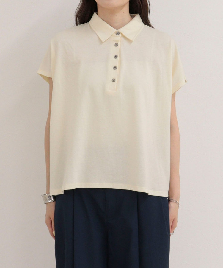 クロップドルーズポロ衿Tシャツ