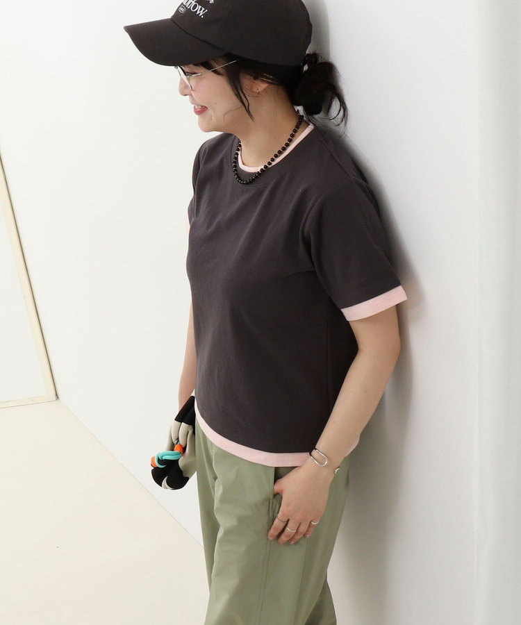 ドライタッチ天竺レイヤード風配色Tee