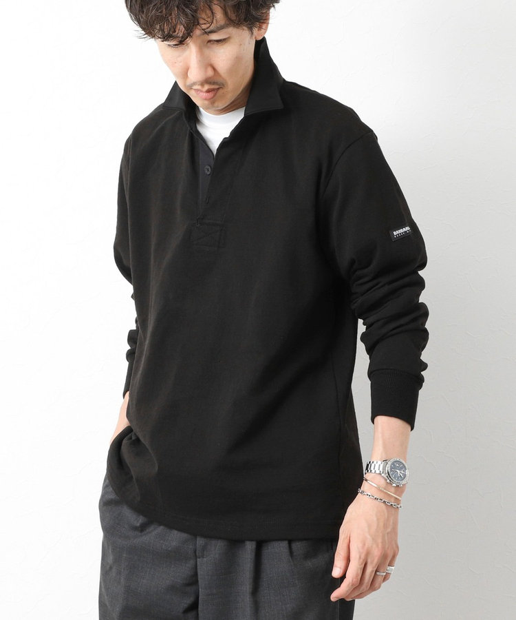 BARBARIAN ラガーシャツ M ブラック BARBARIAN（バーバリアン）Heavy Weight Rugby Collar Shirt